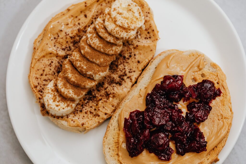 peant butter/tahini on toast | breakfast for football